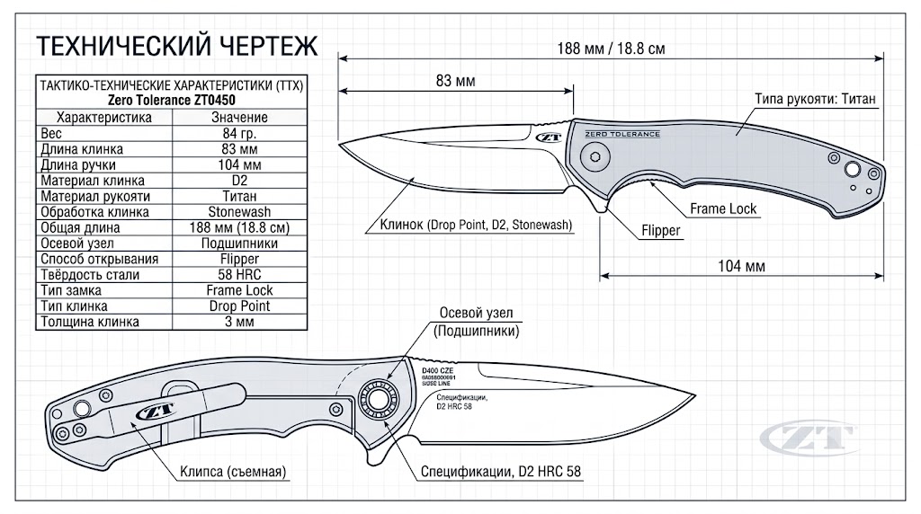 Нож Zero Tolerance ZT0450